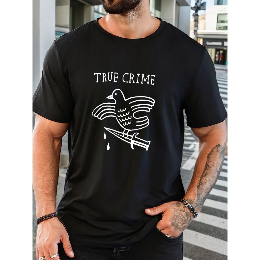 Summer Men's Cotton Oversized Tee English Letter Print Casual Streetwear Short Sleeve Breathable Round Neck