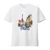 Womens Paris France Eiffel Tower Watercolor SweaT T Shirt Vintage Washed Comfortable Homme Stylish Soft Top For Everyday Wear