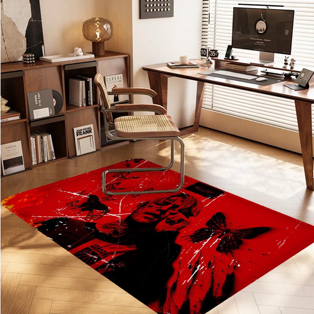 Rapper Lil P-Peep Fußmatte Rechteckig Rutschfest Zuhause Weich Badematte Vordertür Innen Außen Matte Hoteldekor Matte