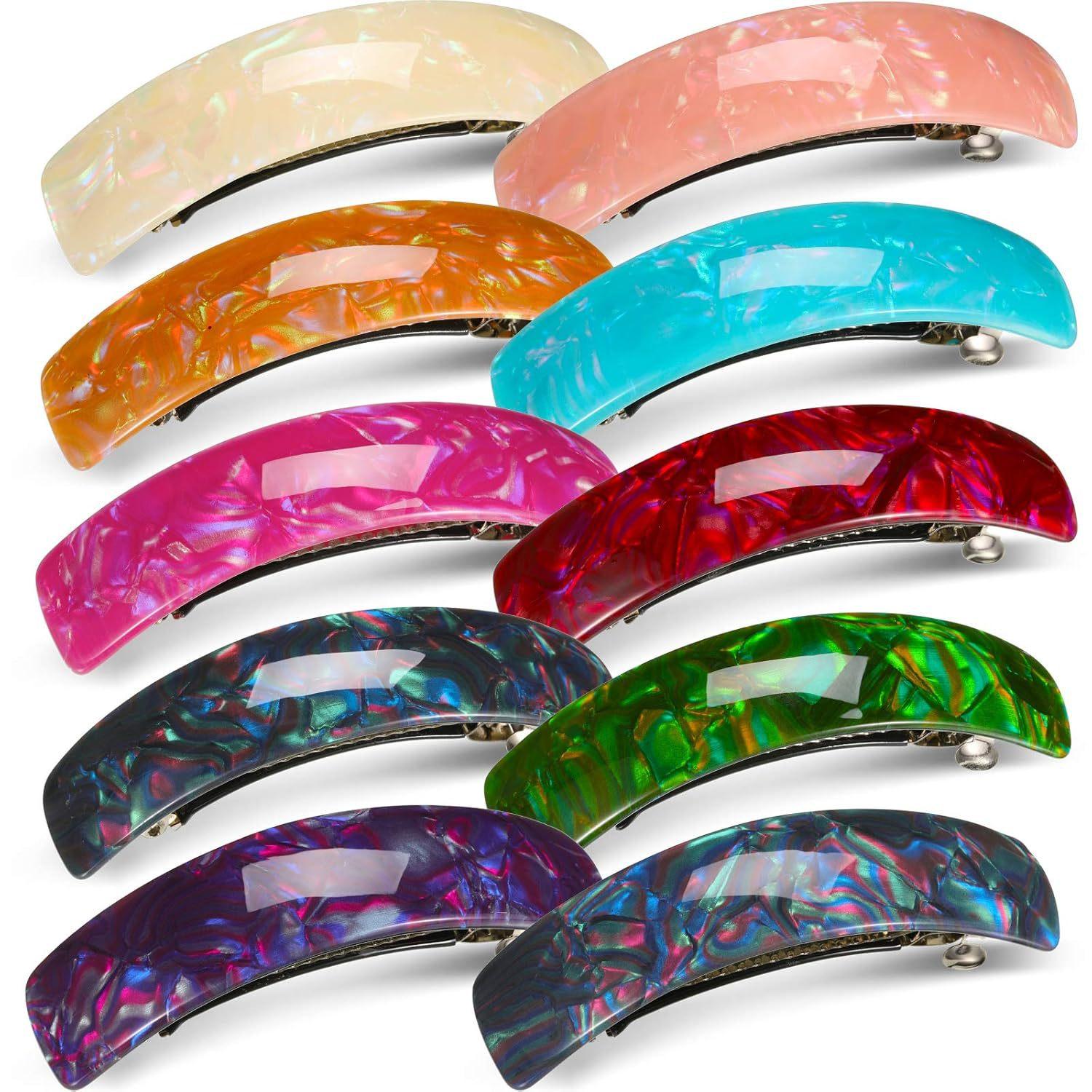 Hot Sale Acetate Hairpin Solid Color Elegant Hair Pin with Spring 8cm Fashion Women s Daily Use Hair Accessories разноцветные