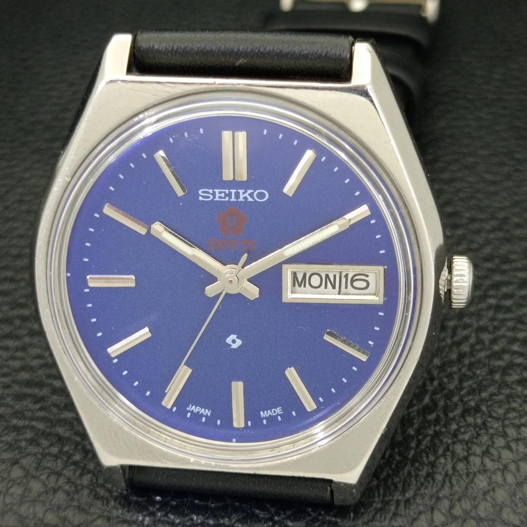 Seiko EXPO 70 AUTOMATIC JAPAN 6349A MENS VINTAGE BLUE DIAL WATCH A701282-5 R206a-a701282