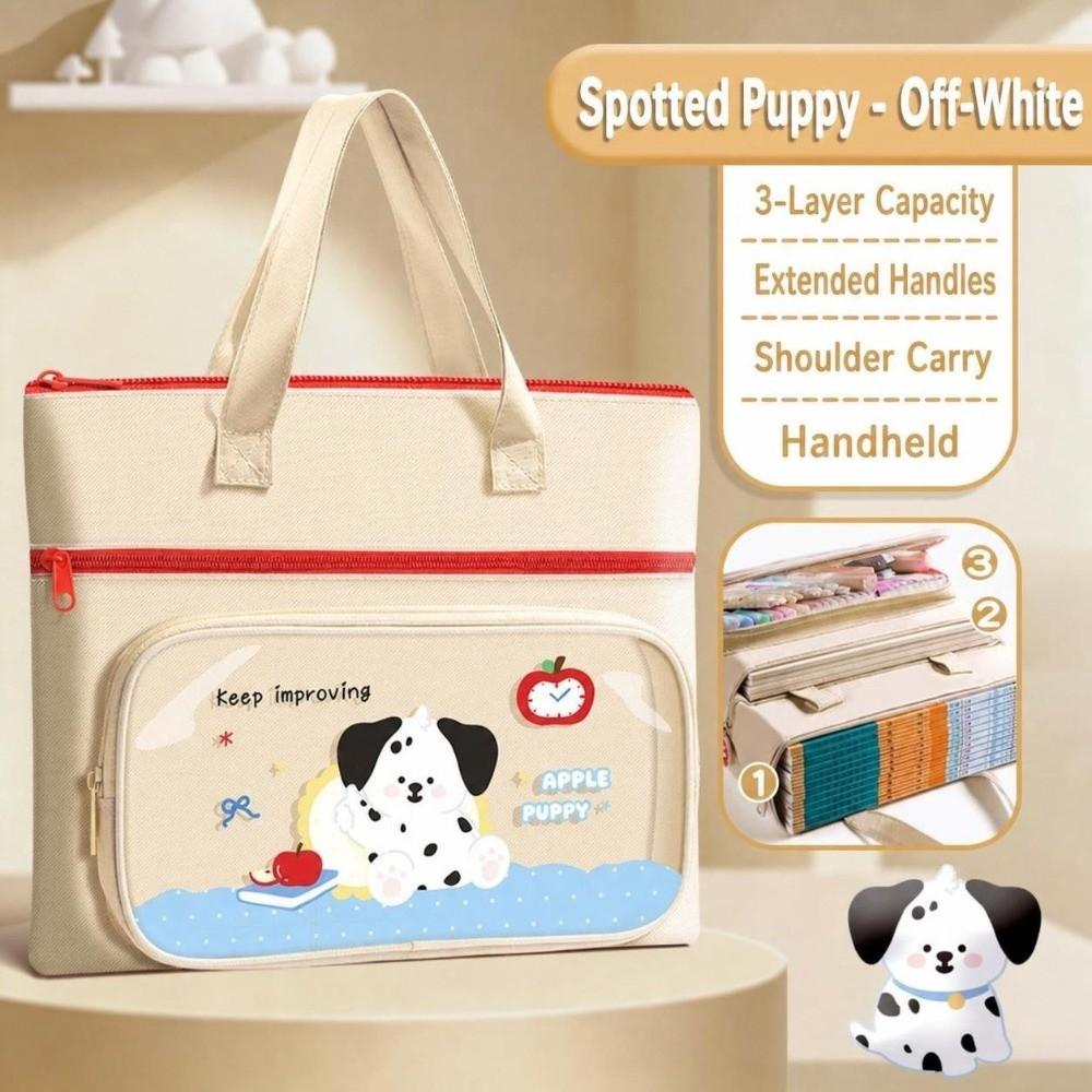 Portable Clear TPU Tote School Bag 3-Layer Large Capacity Waterproof Document Book Bag Art Handbag School Supplies