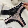 Ruffle Mesh Floral Bowknot Panties Patchwork Lace Flower Transparent Briefs Quick Drye   Lady
