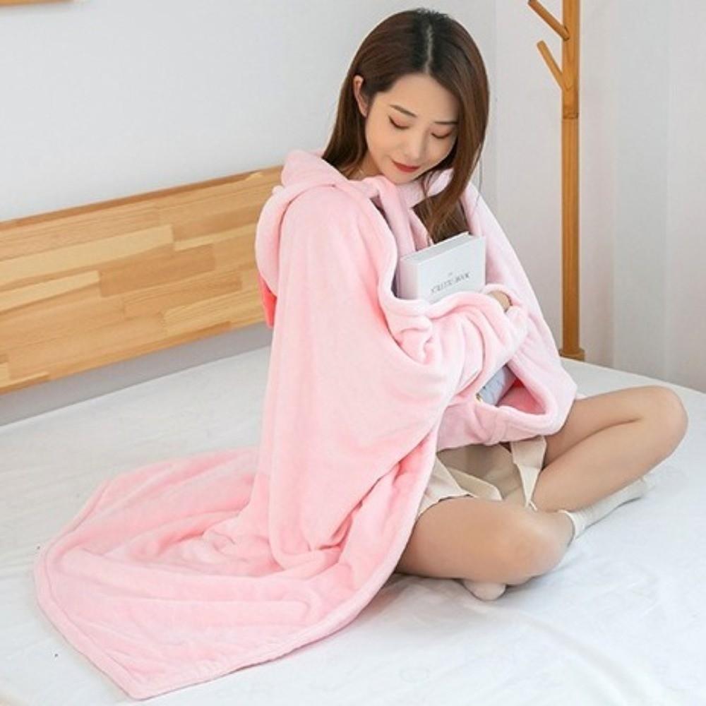 Cozy Air Conditioning Blanket Warm Kawaii Cloak Portable Blanket Shawl Blanket  Office Nap
