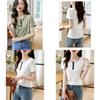 T-Shirt Sommer Lässig Baumwollmischung Mit Colorblocking-Design Für Damen