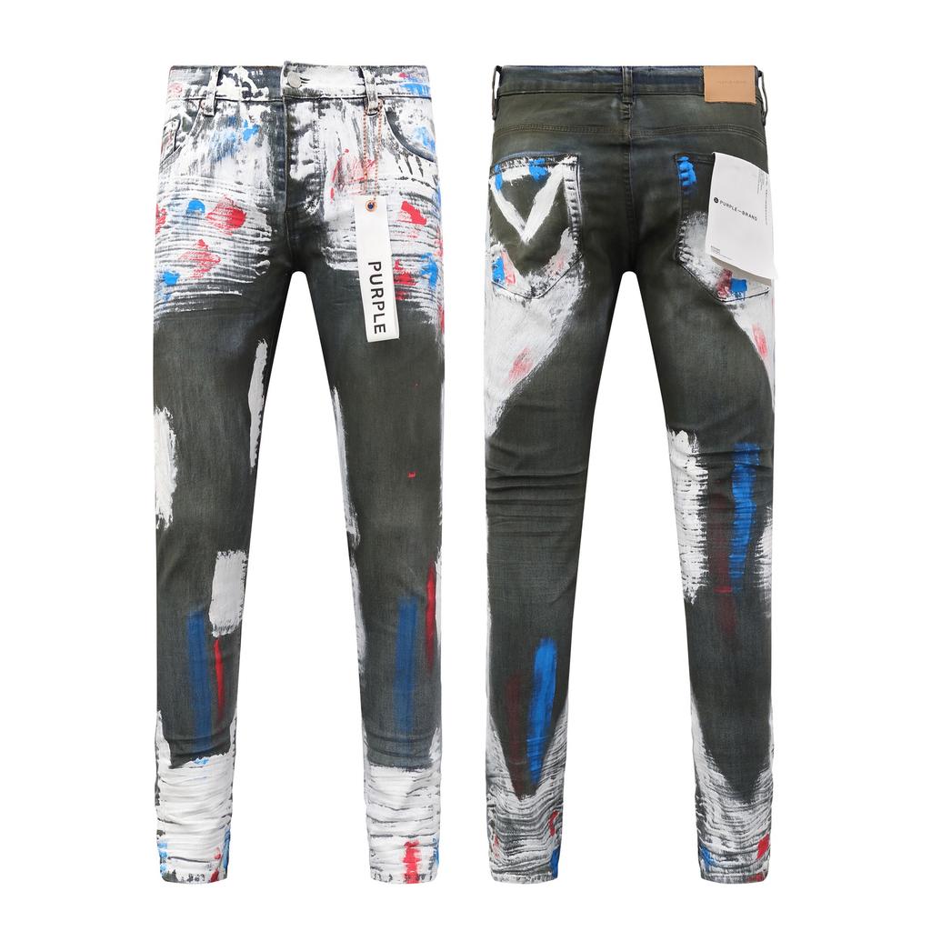 ZYLLO Retro Streetwear Men's Jeans New Trendy Low Rise Skinny Denim Pants Slim-Fit Trousers