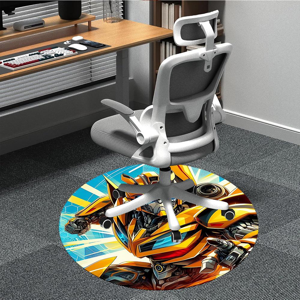 

1pc Transformers Bumblebee Office Round Area Rug, Indoor Mat Suitable For Office, Bedroom Living Room Home Decor, Room Deco, Offic a0928195 80cm by 80cm