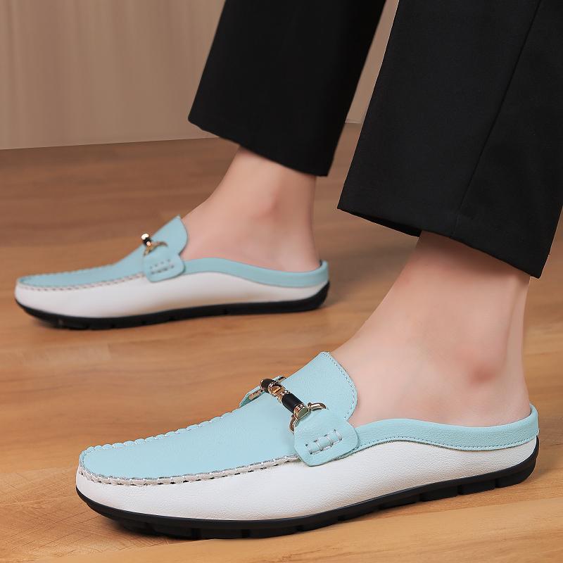 Fashion Men's Comfortable Slide on Mule Shoes Breathable Soft 2025 New Slippers for Indoor Outdoor Non-Slip Flats Casual Walking Shoes