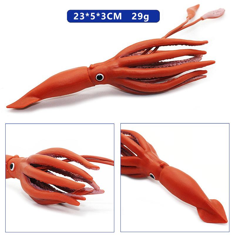 1Pc Creative Simulation Sea Animals Squid Octopus Action Figures Soft Rubber Squid Model Figurines Kids Education Decor Toys