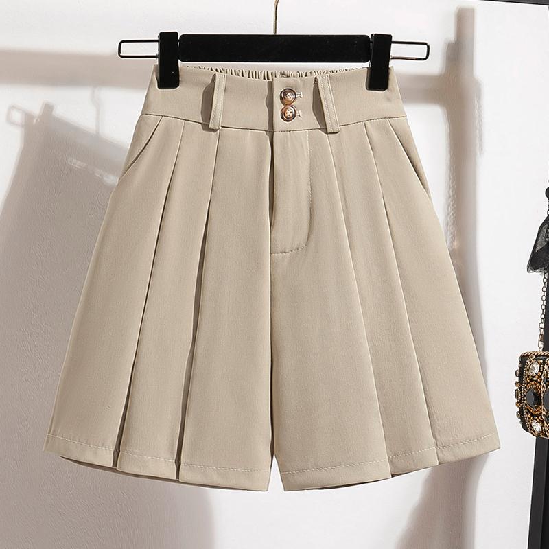 

MOJTA Костюм Шорты Женские повседневные широкие брюки трапециевидной формы с высокой талией 5XL хаки