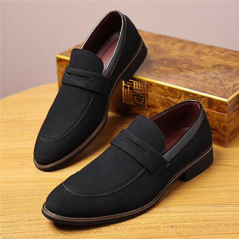 Britain Designer New Fashion Men's Pointed Black Brown Casual Dress Homecoming Shoes Male Penny Loafter Formal Wedding Footwear