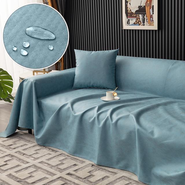 Waterproof Sofa Blankets Solid Color Couch Slipcover For Pets Children Families Picnic Camping Mats Home Living Room Hotel Decor