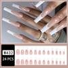24-Piece Box of Extra Long White French Ballerina Nails - Stylish, Simple, and Elegant False Nails