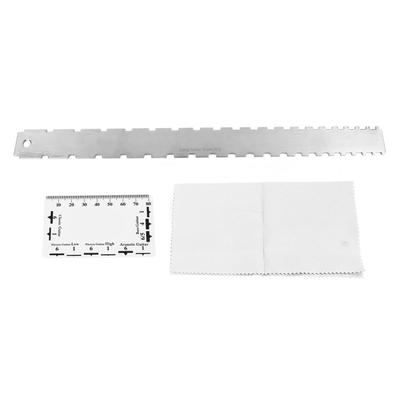 Guitar Ruler Set Stainless Steel High Accuracy Guitar Neck Notched Straight Edge String Action