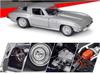 Maisto 1965 Chevrolet Corvette Silver Scale Special Edition Model with Display Opening and Working Classic Vintage Car 1/18 Base, Doors, Suspension,