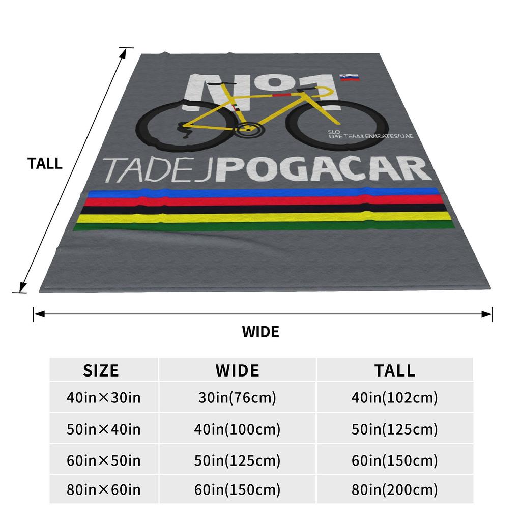 Tadej Pogacar Decke Warm Gemütlich Flauschig Radsport Pogi Team Tour De France Überwurfdecken für Bett Mehrere Größen