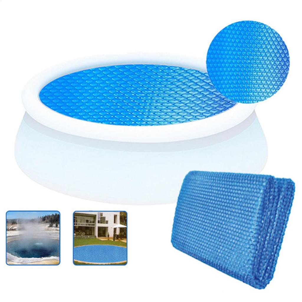 Round insulated Pool Solar Cover Round Tub Bubble Protector Dustproof Pool Cover Blue bubble-style solar swimming pool cover