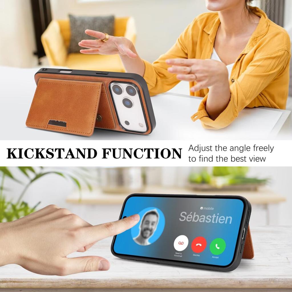 2 in 1 Magnetic Leather Case for IPhone 17 16 15 14 13 12 Pro Max Plus Air 16E 17E Wrieless Charging For Magsafe Phone Cover