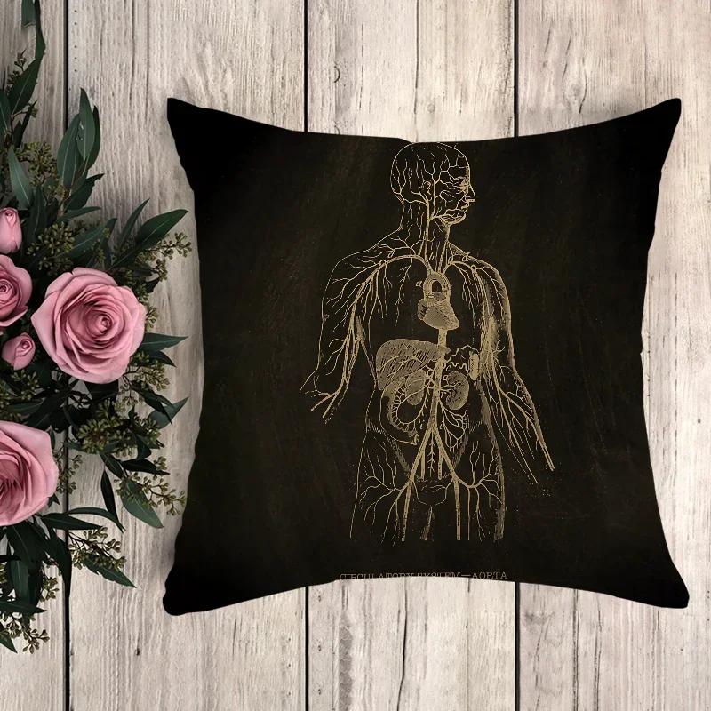 

Декоративная наволочка Анатомический скелет Осенняя наволочка Наволочки для подушек для кровати Наволочки Подушки Домашний декор 66x66cm бордовый