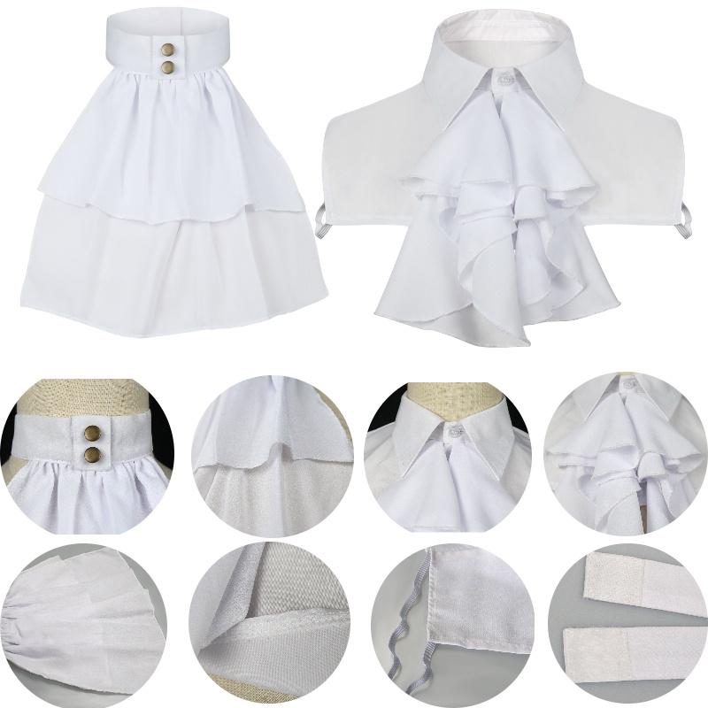 French Shirt Vintage False Collars White Lace Peter Pan Collar Unisex Medieval