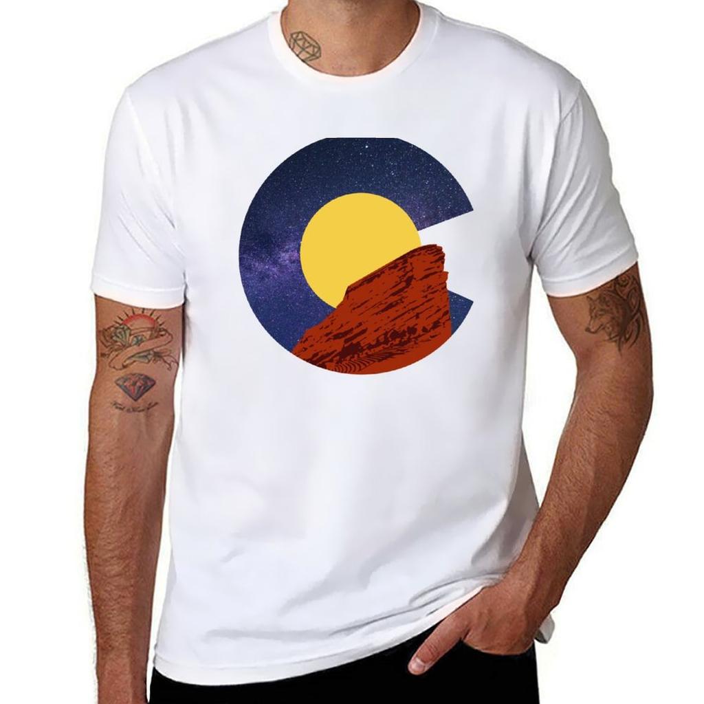 Red Rocks Amphitheater Morrison Colorado C Photo Tshirt Stain Resistant Casual Tee