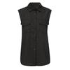 Women Casual Sleeveless Turn Down Collar Pockets Button Front Shirt Tops