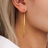 Luxury Gold Color Zinc Alloy Dangling Earrings for Women Long Studs Simple High Quality Stainless Steel Earrings Zircon 2025 Trends