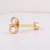 925 Sterling Silver Gold Plated Black Onyx Stud Earrings Minimal Round Push Post Fine Jewelry Gift for Her