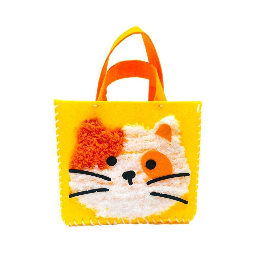 Cartoon DIY Felt Animal Bag Soft Yarn Needle Embroidery Kit Educational Craft Kits  Children