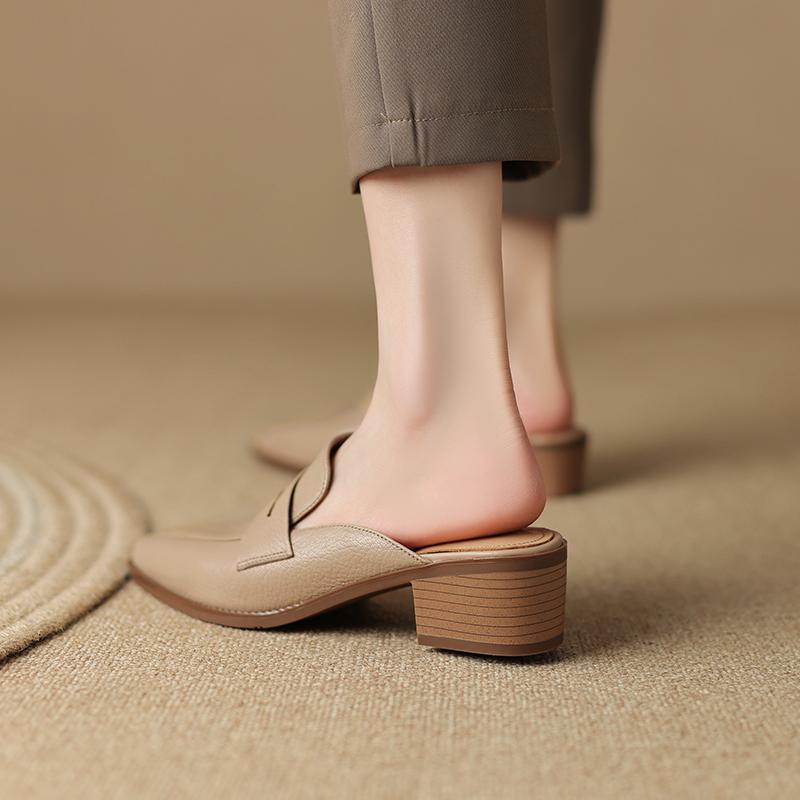 Pantofole da donna e sandali da donna Mules Scarpe a punta Ciabatte Albicocca Esterno Con Taglia Piccola Premium Eva Elegante Vip