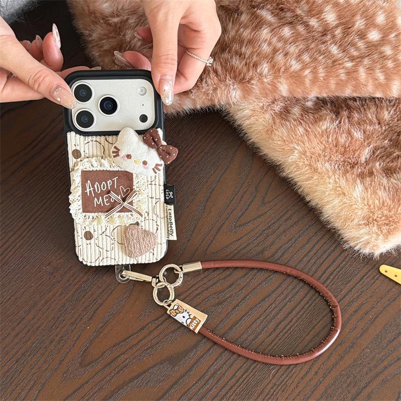 Floral 3D Heart Cat Head iPhone 17/16 Pro Max/15/14 Autumn/Winter Case