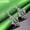 Exquisite 925 Sterling Silver Classical Pattern Diamond Earrings - Stylish Evening Jewelry
