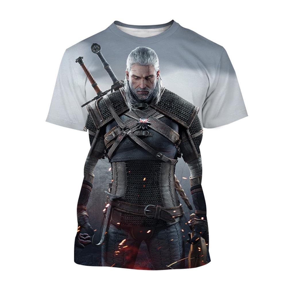 Latest Witcher 3D Printed T-shirt for Men, Role Playing Game Witcher King Assassin Casual Harajuku