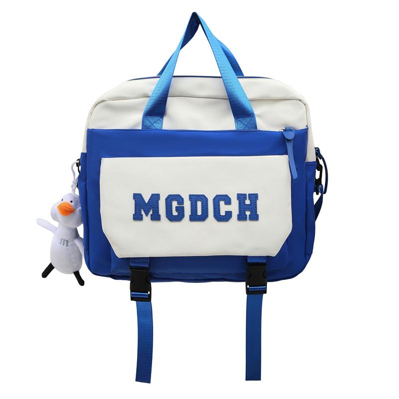 

Холщовая сумка, женская портативная сумка большой емкости, студенческий рюкзак, классная сумка, цветная сумка-мессенджер светло-синий