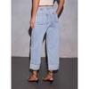 New Elastic Trousers Washed High Waist Jeans Fashion Casual Trendy All-Match Wide Leg Jeans Women