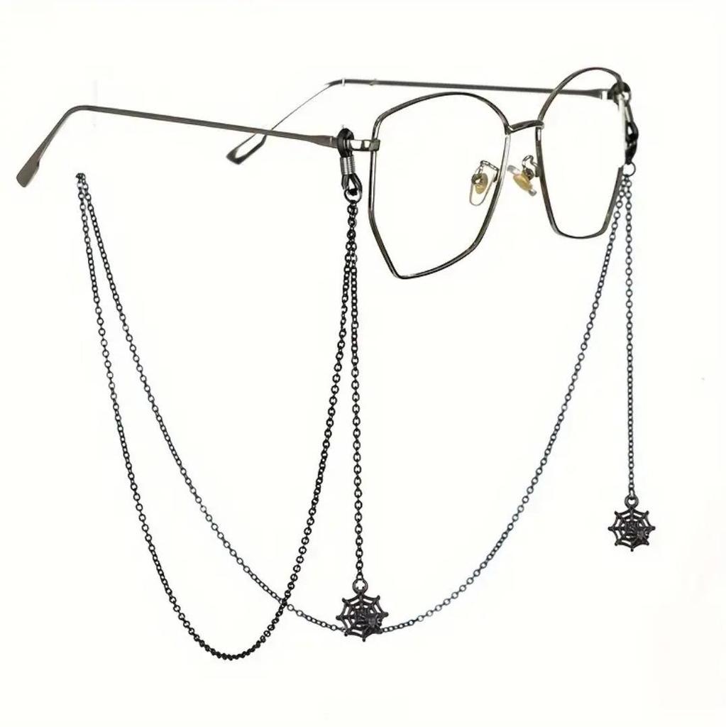 Black Hollowed-Out Bat Eyeglass Chain - Anti-Slip, Anti-Loss Eyewear Cord Pendant
