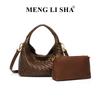 Neue Nische High-End Handgewebte Tragbare Eimertasche Pendler Lässig Vielseitig Einzelne Schulter Umhängetasche Gemüsekorbtasche