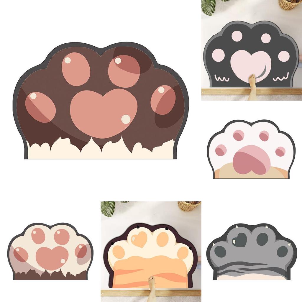 Cartoon Cat Paw Bath Mat With Waterabsorbing Silicone Fabric For Bathroom And Toilet Entrance