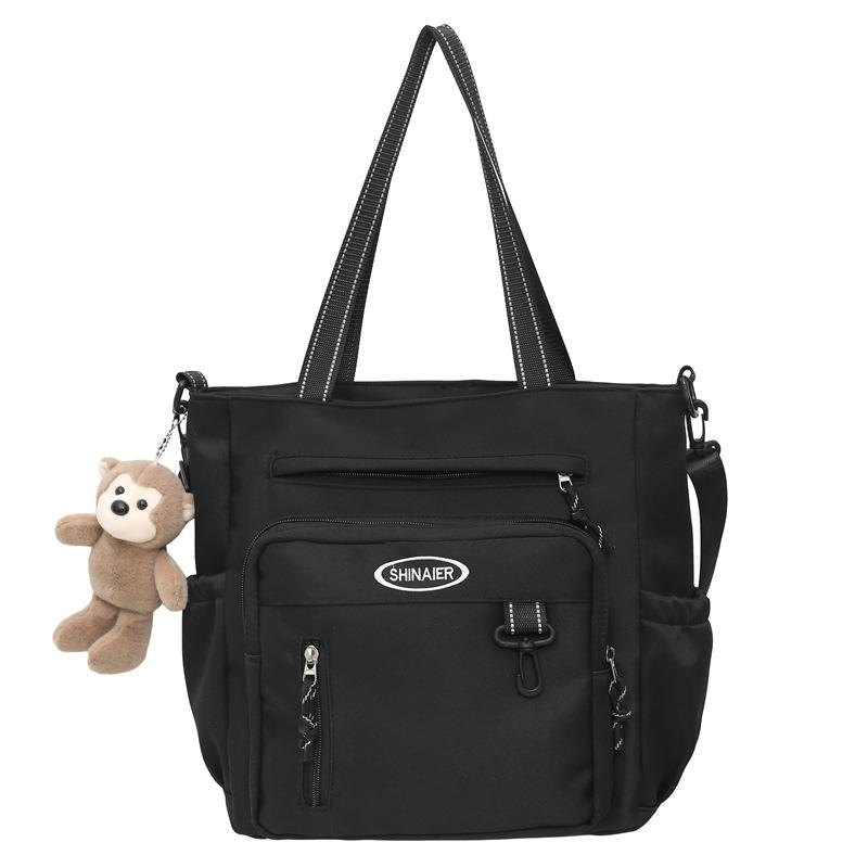 

Сумка-мессенджер для колледжа, сумка для студентов, сумка через плечо большой вместимости чёрный