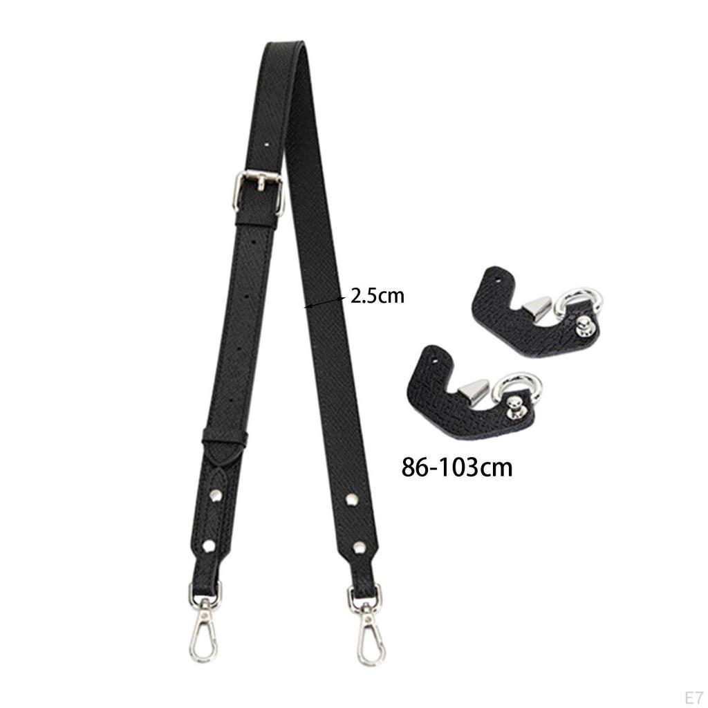 Adjustable Length Bag Strap for Crossbody Use, PU Leather