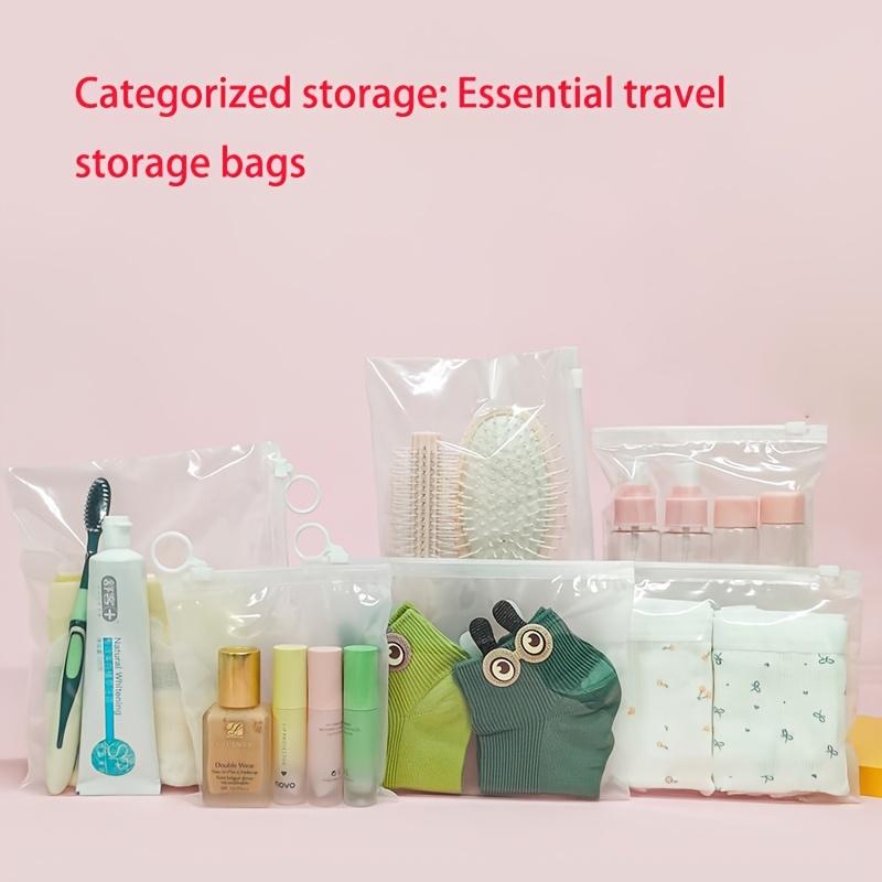 10pcs Travel Storage Bags Multifunctional Storage Cosmetic Bags Travel Toiletry Bags Zipper Pouch for Sorting Clothes Organizers