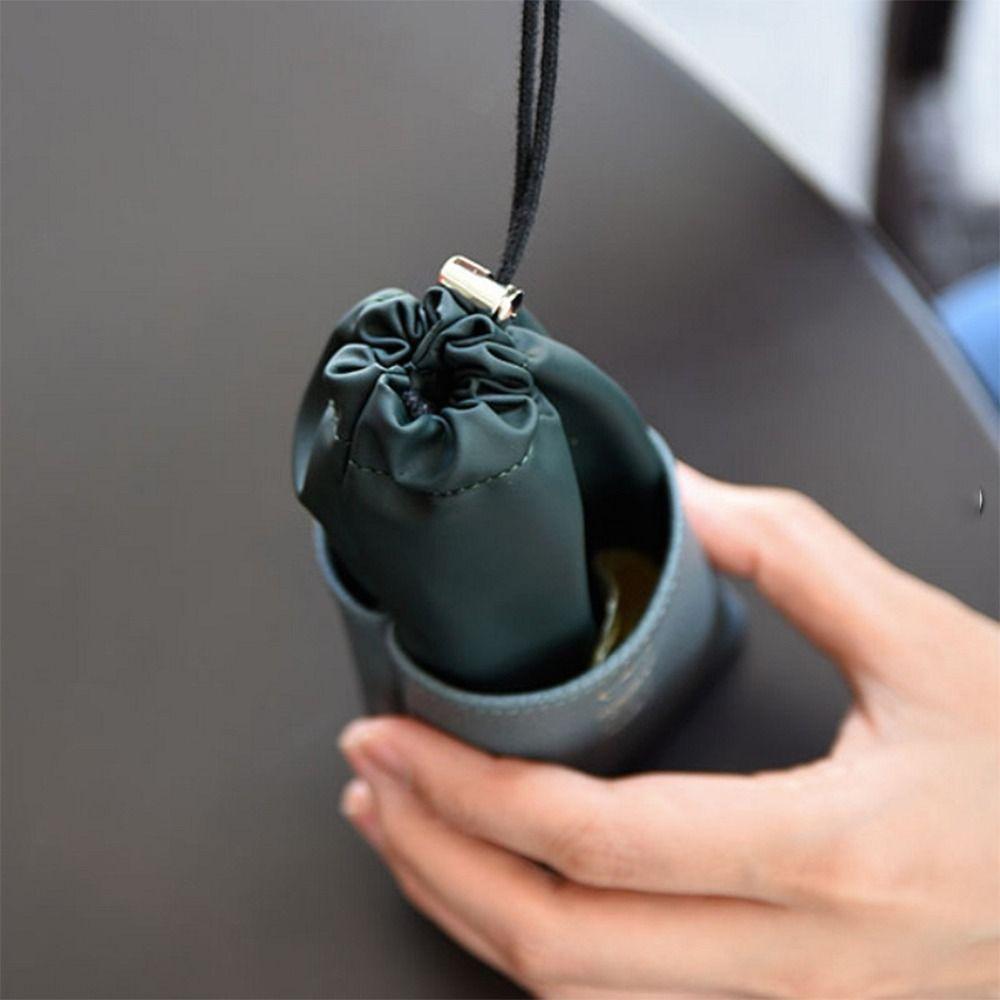 Drawstring Sunglasses Pouch PU Leather SunGlasses Holder Hanging Sunglasses  Eyewear Accessories