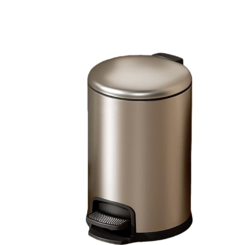 JingMian 10L Round Pedal Stainless Steel Trash Can
