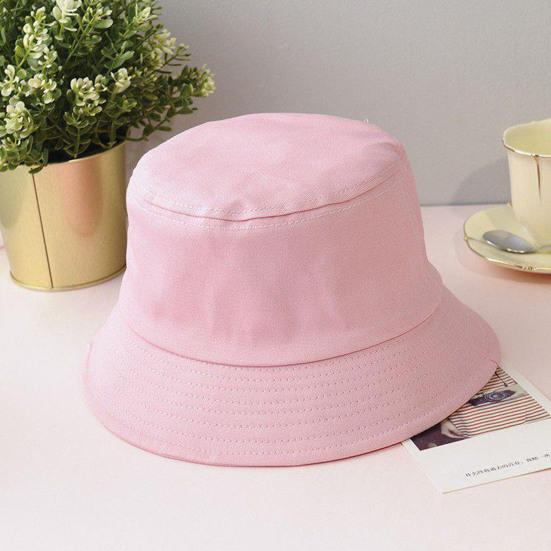 Wide Brim Round Dome Sunscreen Bucket Hat Unisex Summer Solid Color Fisherman Hat Fashion Accessories