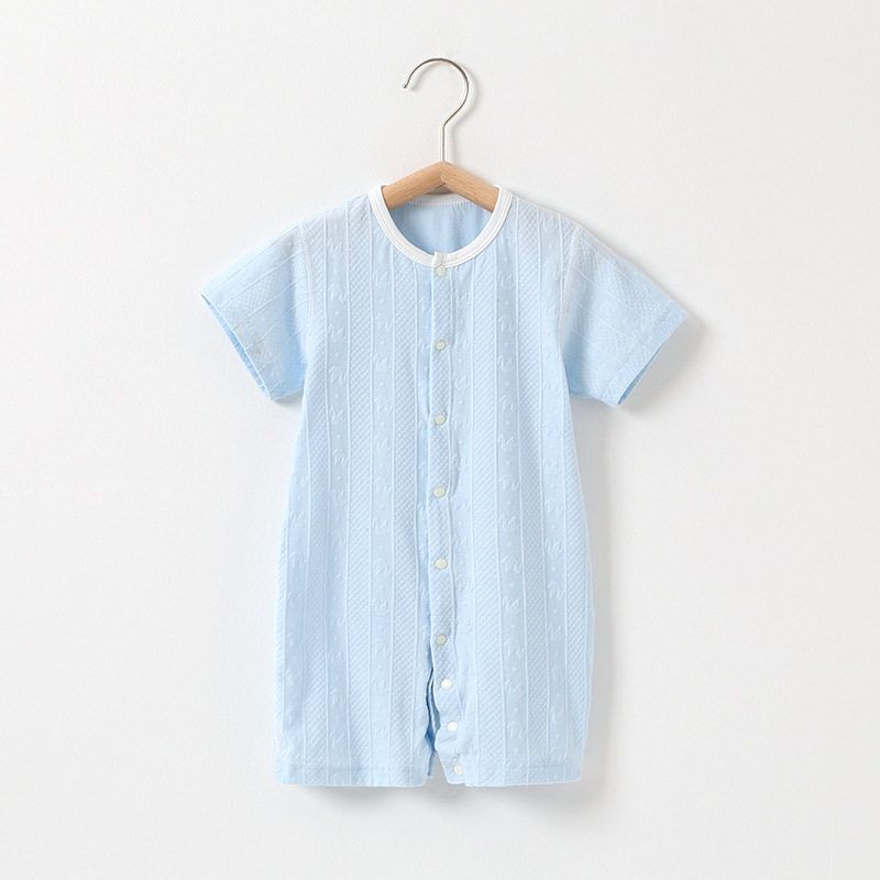 Newborn Baby One-Piece Romper Summer Thin Cotton Jumpsuit Unisex Soft Short-Sleeve Breathable Clothing