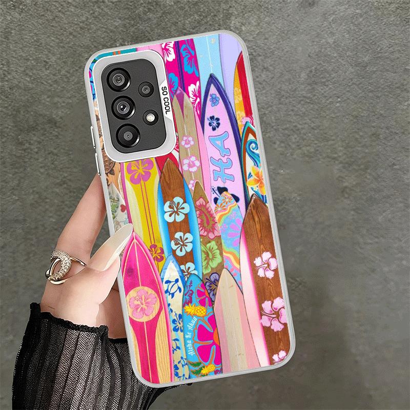 Surfboard Surfing Surf Summer Shockproof Phone Case for Samsung A17 A16 A15 A14 A37 A57 A36 A56 A26 A35 A55 A25 A34 A54 A24 A13