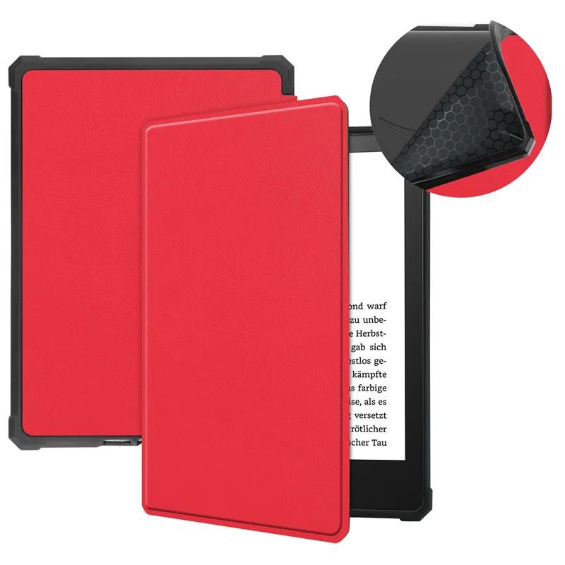 

Tablet For Kindle Paperwhite 2021 Cover 11th Gen 6.8 inch Print PU Leather TPU Funda For Paperwhite 5 Case 2021 Kids Caqa + Pen For Paperwhite5 2021 червоний