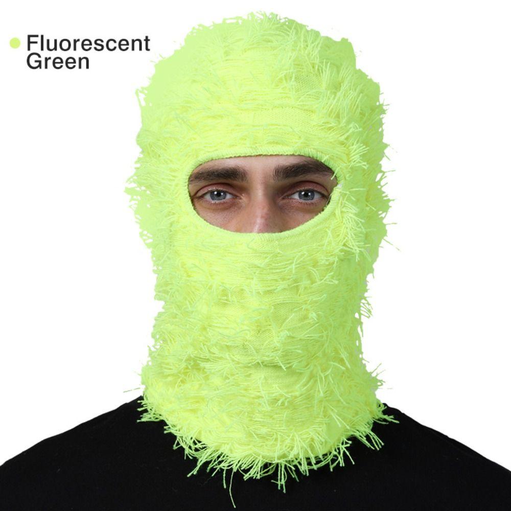 

Warm Balaclava Knit Hat Windproof Winter Ski Mask High Quality Full Face Cover фарби люмінесцентні зелений колір