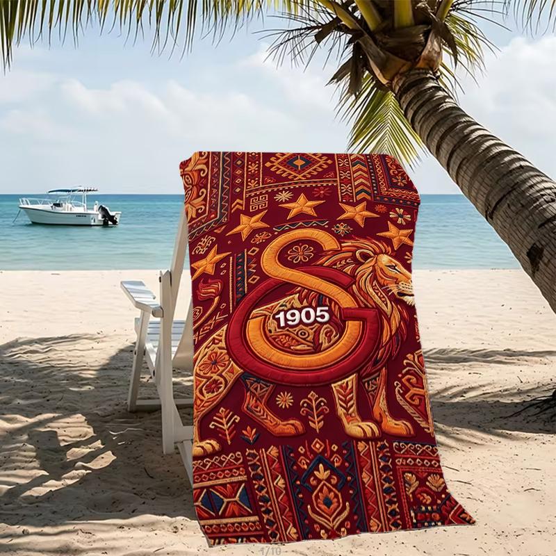 Beach Towel with Galatasaray S .K Pattern - soft,absorbent,machine washable Lightweight&Modern,swimming,Travel Essentials