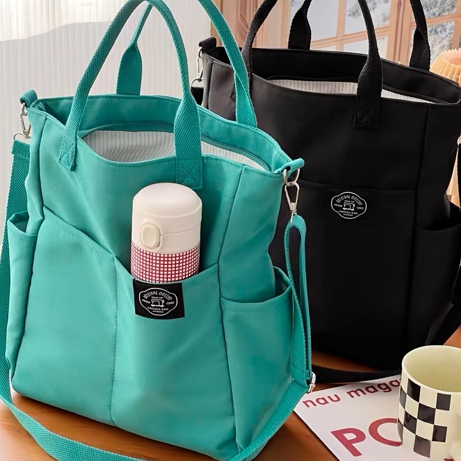 Stilig ensfarget totebag Slitesterk Organisert med flere lommer Allsidig skulderveske for kvinner Chic avslappet håndveske lommebok for hverdagsbruk